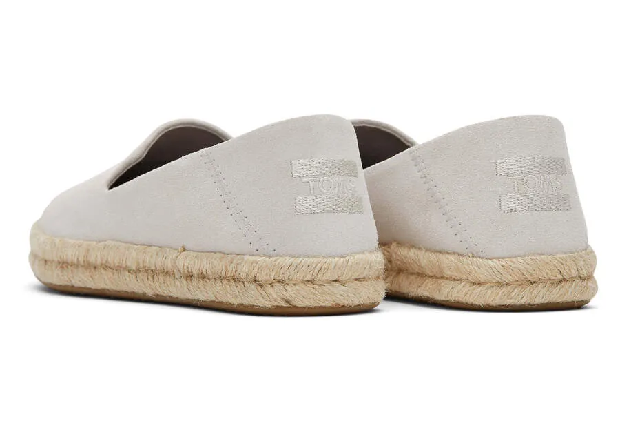 TOMS Womens Santiago Suede Espadrille - Putty