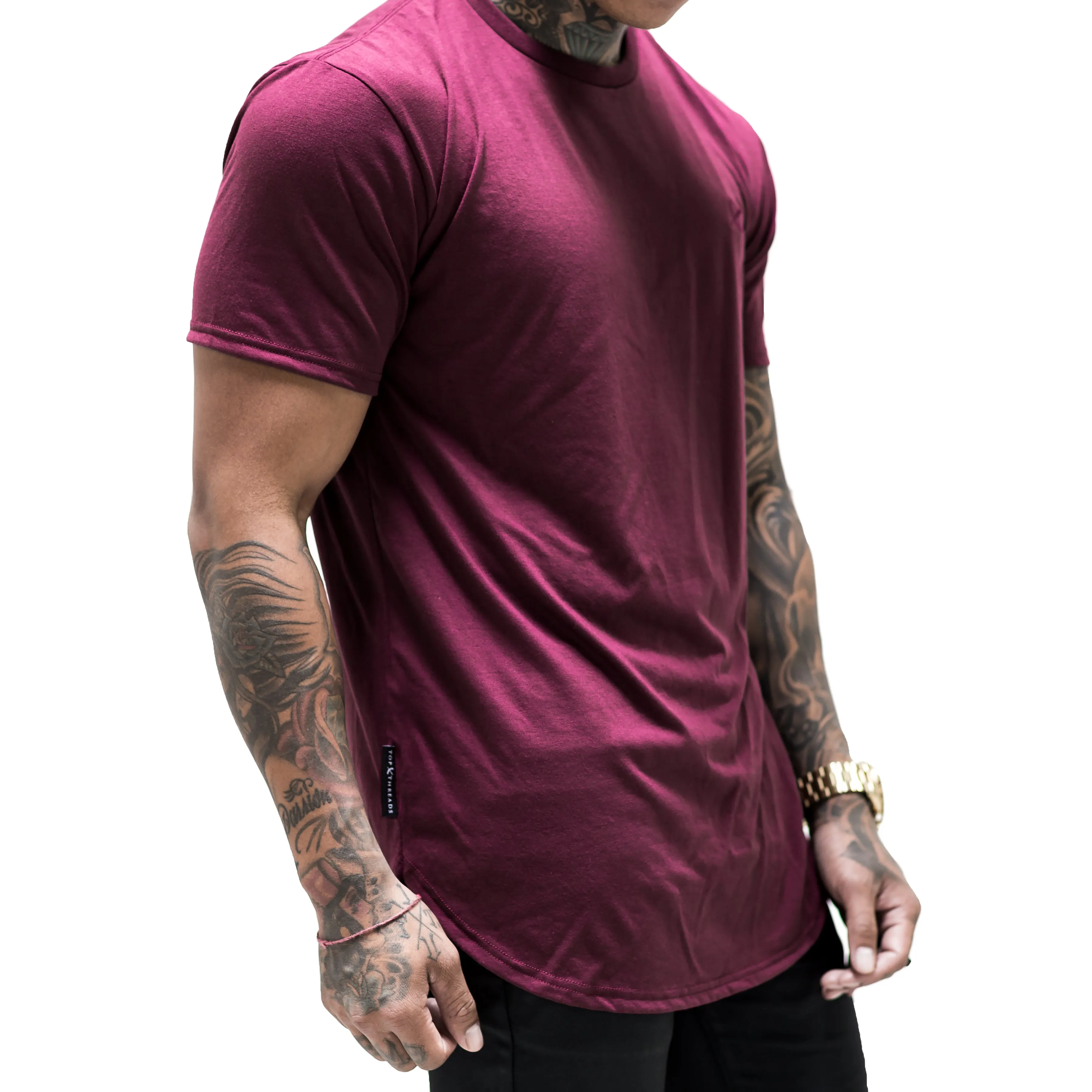 Tonal Scallop Tees - Berry