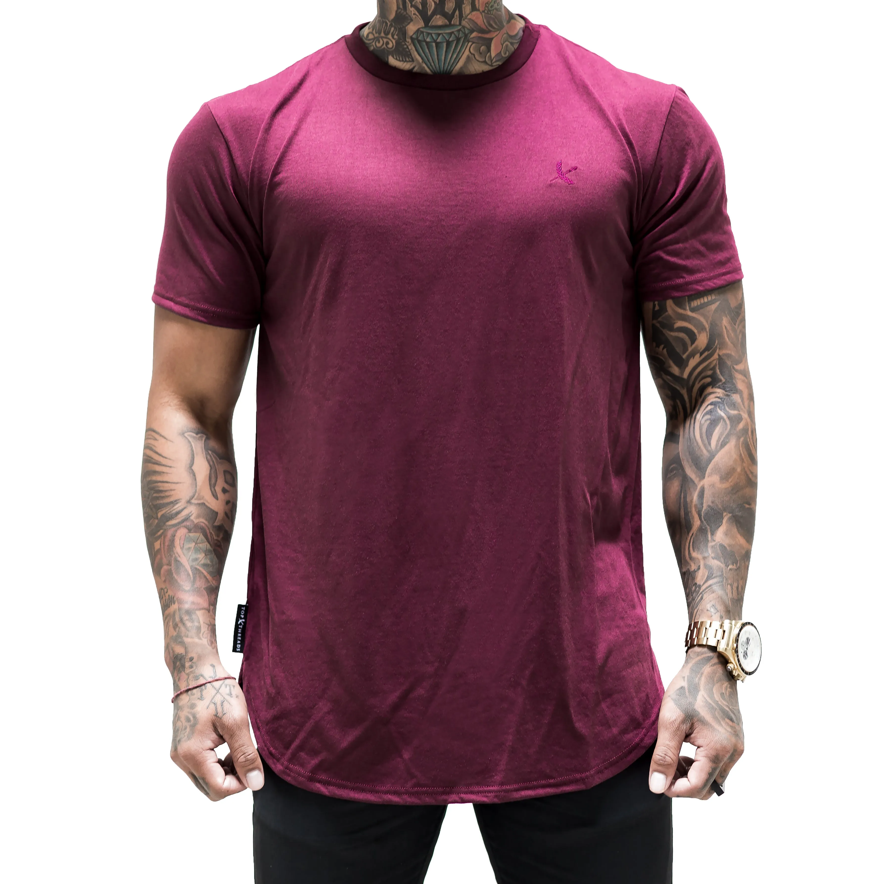 Tonal Scallop Tees - Berry
