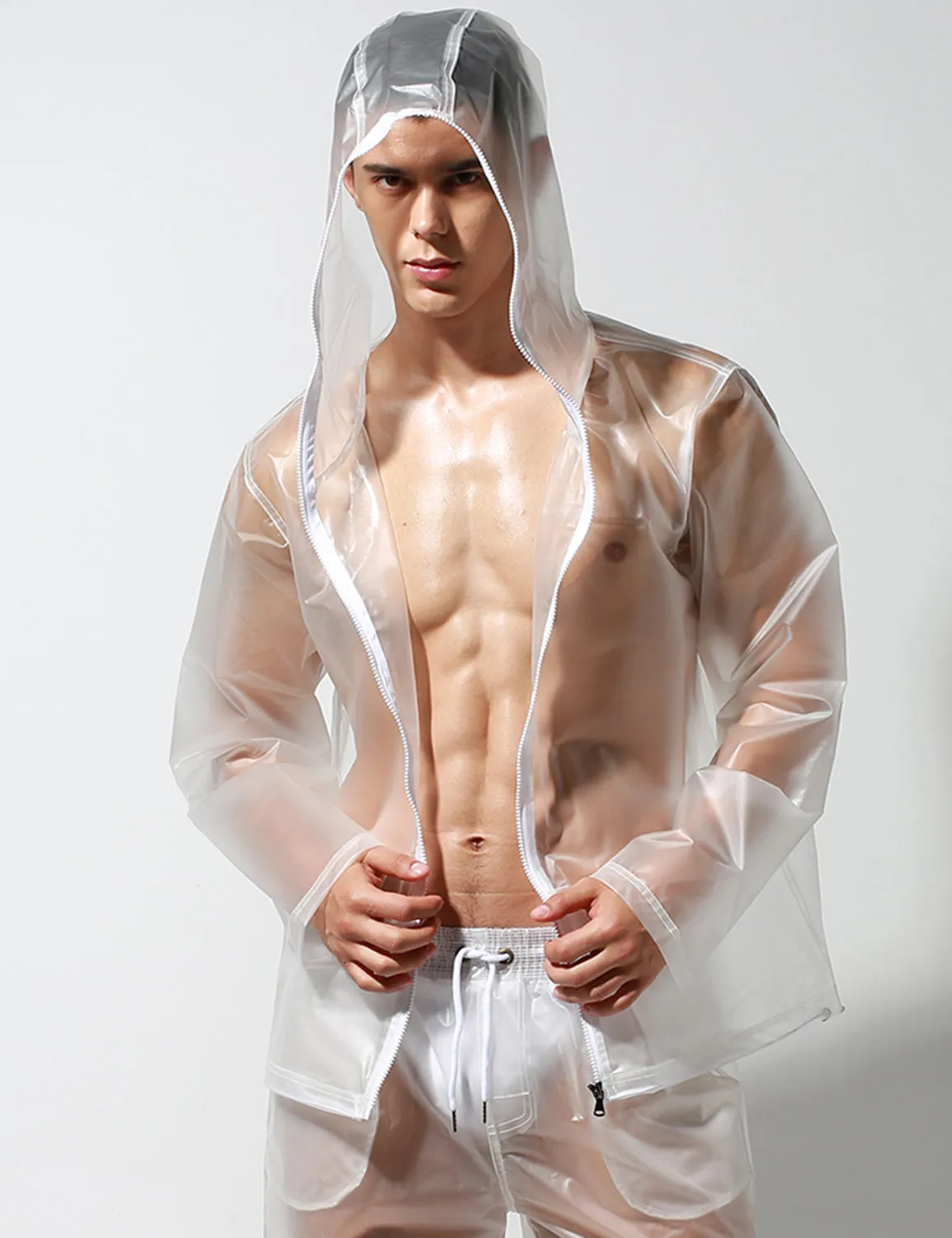 Translucent Windbreaker Hooded Jacket or Shorts
