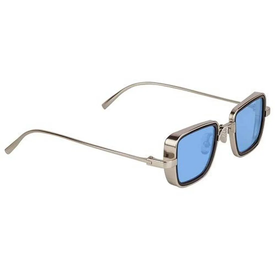 Trendy Blue Metal Square Sunglass For Men And Boys