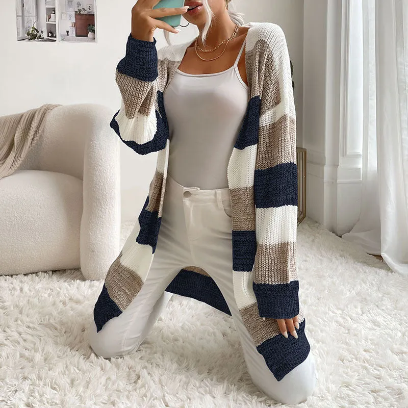 Trendy Buttonless Cardigan - Women's Winter Knitted Sweater Jacket