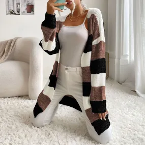 Trendy Buttonless Cardigan - Women's Winter Knitted Sweater Jacket