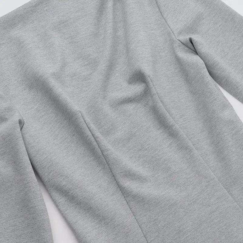 Trendy High Waist Gray Mini Dress for Style Icons