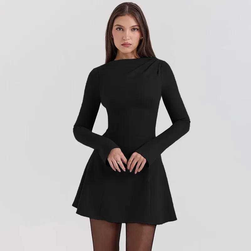 Trendy High Waist Gray Mini Dress for Style Icons