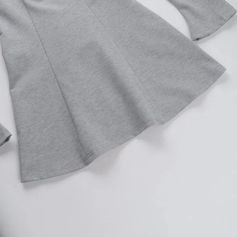 Trendy High Waist Gray Mini Dress for Style Icons
