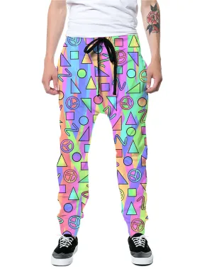 Trippy Retro Peace Signs Joggers