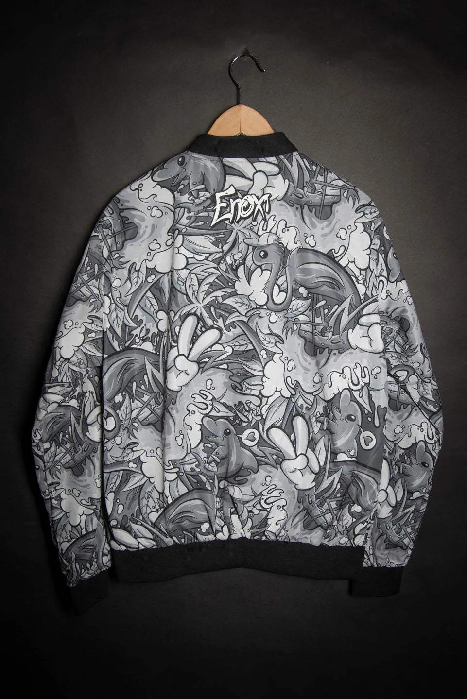 Tropicana Pattern Print Track Bomber Jacket