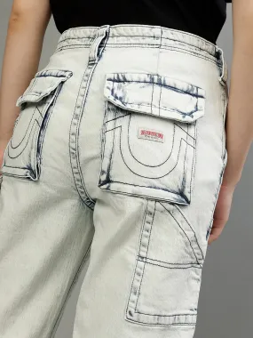 True Religion Womens SN Bobbi Oversize Fit Blue Low Rise Jeans