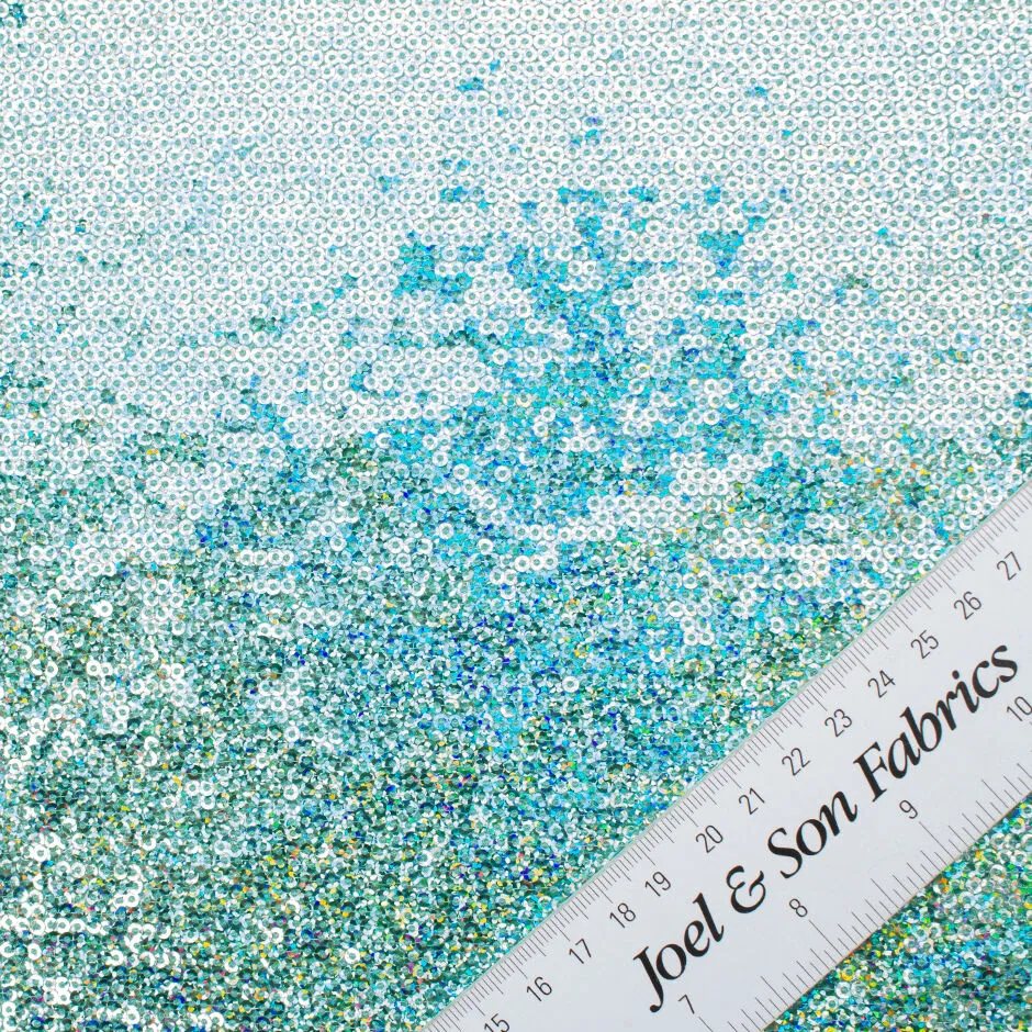 Turquoise Holographic Sequinned Tulle