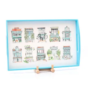 Turquoise Lacquer Tray - Turquoise Shophouses