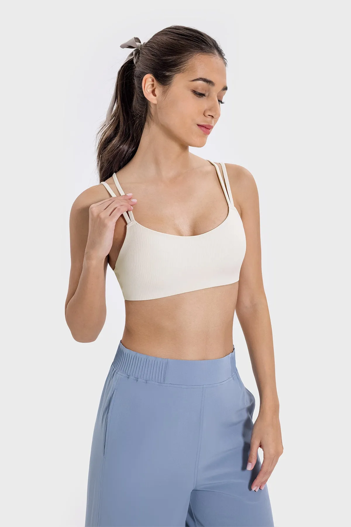 Twisted Dual Strap Seamless Cup Bra