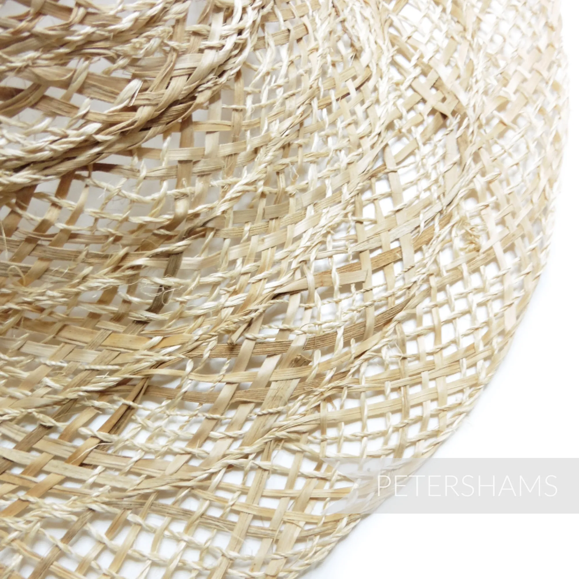 Twisted Jute & Strip Straw Capeline Hat Body - 12"