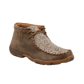 Twisted X Ladies Chukka Driving Moc Bomber & Nude Print Floral Shoes WDM0080