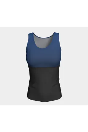 Two-Tone Blue Fitted Tank Top