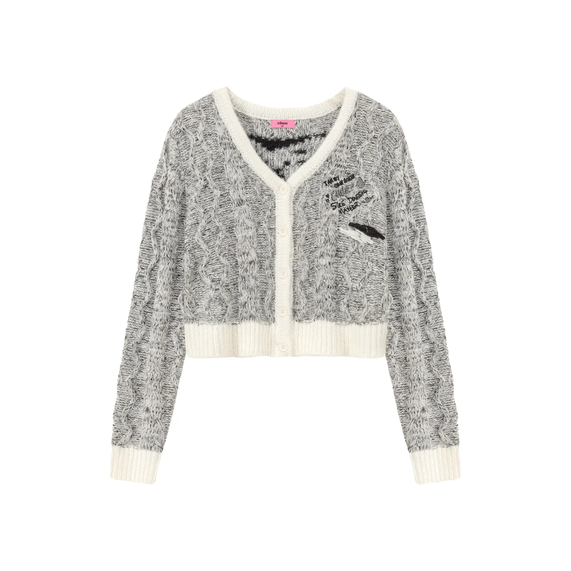 Two Toned Bunny Crop Cardigan