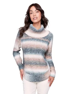 Two-Toned Cowl Neck Sweater