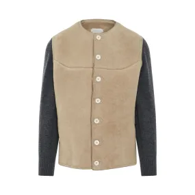 Two Toned Wool Sports Jacket in Light Grey