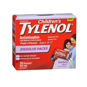 Tylenol Children's Pain   Fever Dissolve Packs Wild Berry Flavor 30 Each By Tylenol