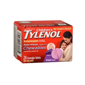 Tylenol Children's Pain   Fever Grape Flavor, 24 Chewable Tabs By Tylenol