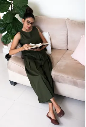 Ubika Pleated Culottes - Green