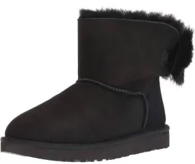 UGG Womens Mini Fluff Bow Black