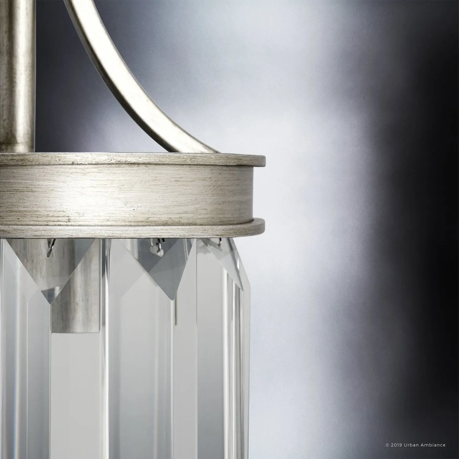 UHP2468 Cosmopolitan Chandelier, 19" x 16-1/4", Antique Silver Finish, Lille Collection