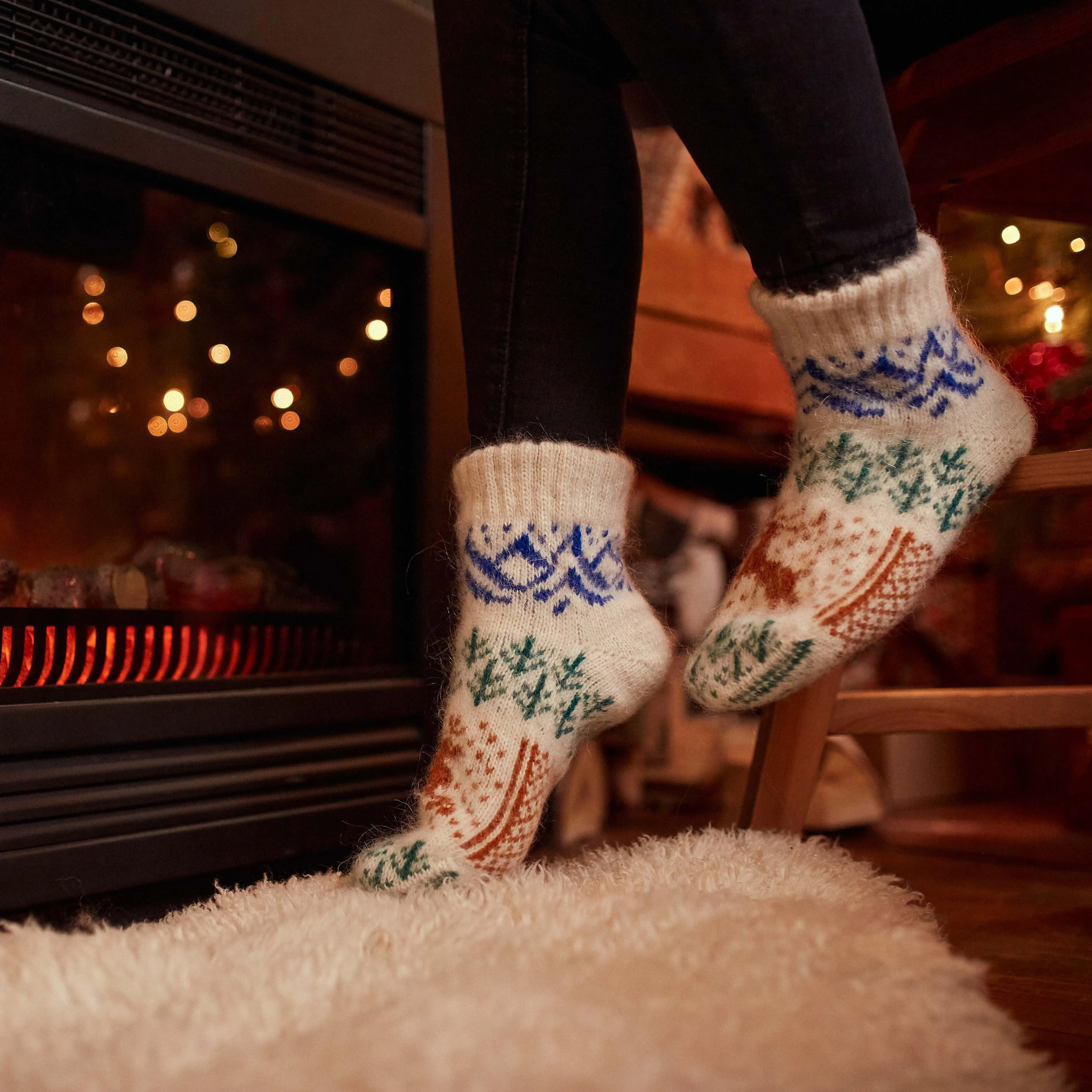 Unisex Alpine Forest Goat Wool Low-Cut Socks