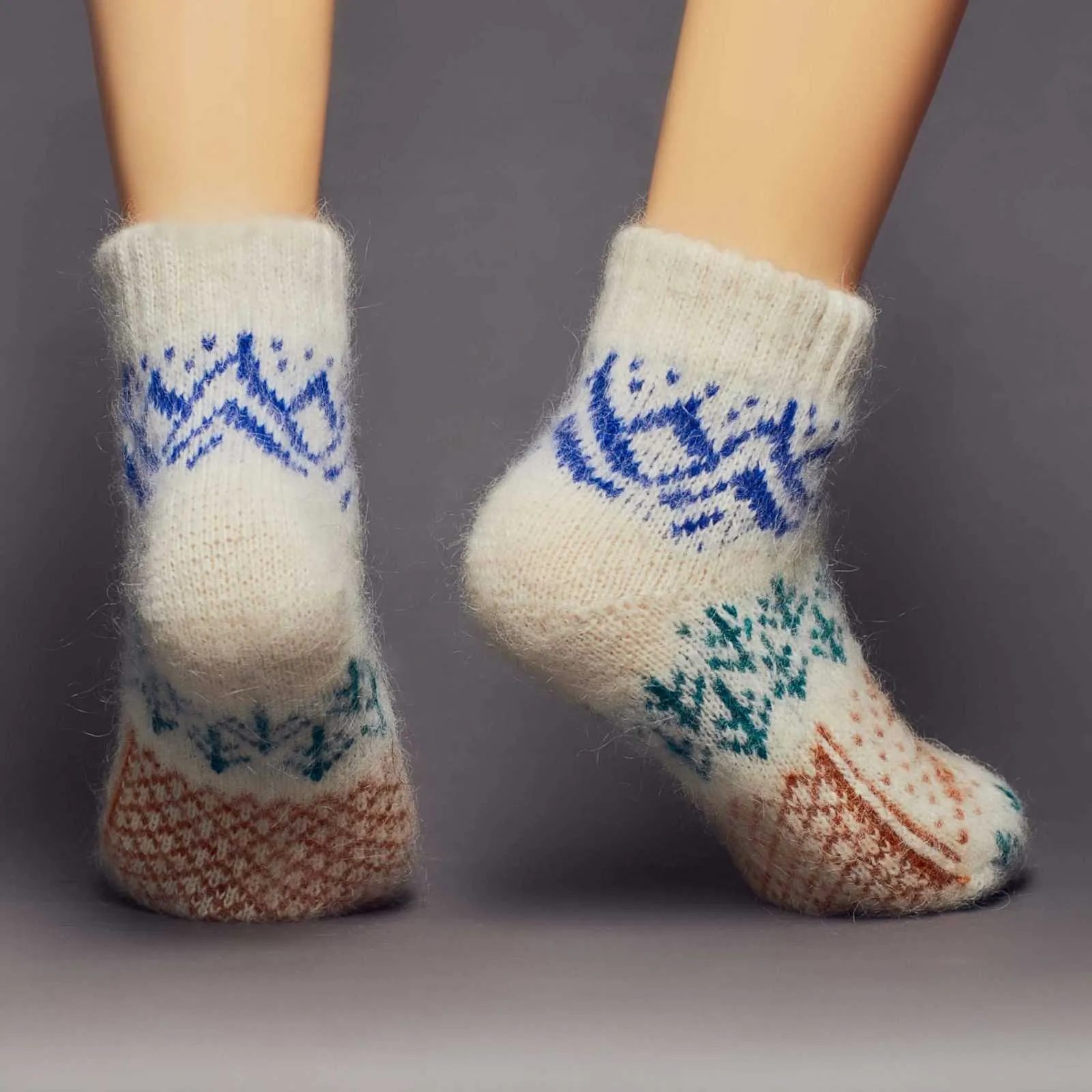 Unisex Alpine Forest Goat Wool Low-Cut Socks