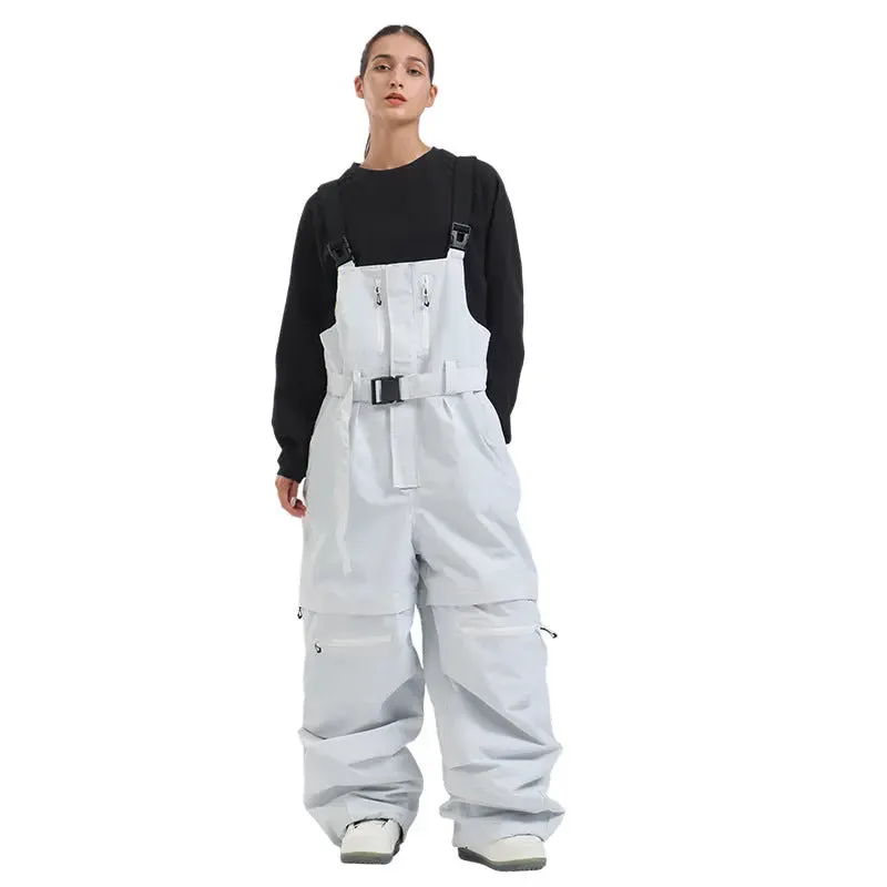Unisex Baggy Snow Bibs Breathable Ski Overalls Pants