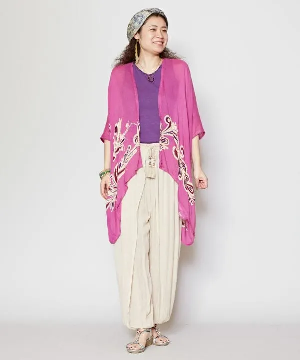 Unisex Ethnic Pattern Sheer KIMONO