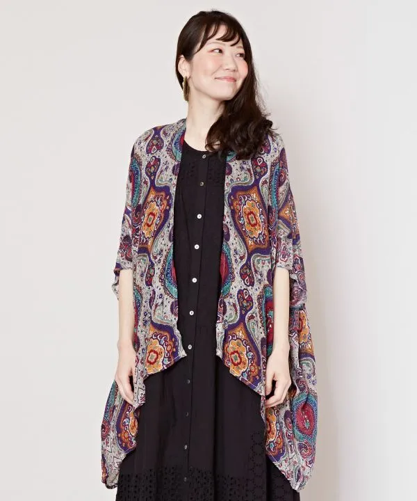 Unisex Ethnic Pattern Sheer KIMONO