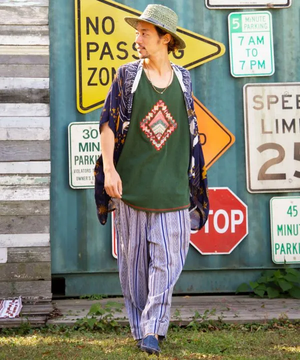 Unisex Ethnic Pattern Sheer KIMONO