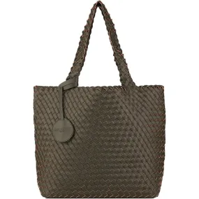 Unisex Ilse Jacobsen Bag 08 Reversible Shopper Tote Army/Gun Metal