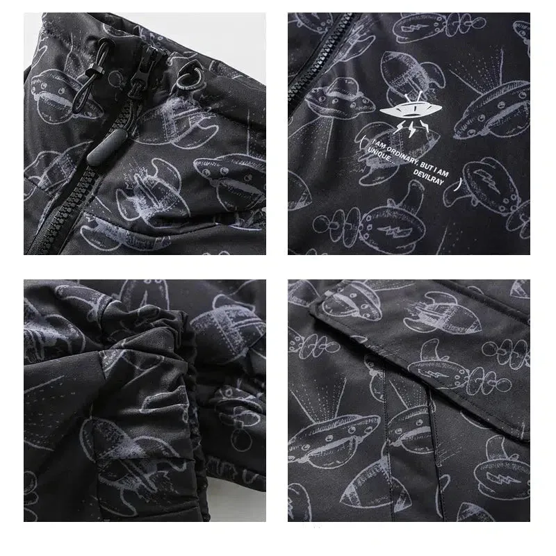 Unisex Patterned Down Jacket