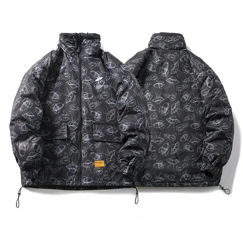 Unisex Patterned Down Jacket