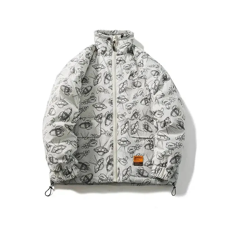 Unisex Patterned Down Jacket