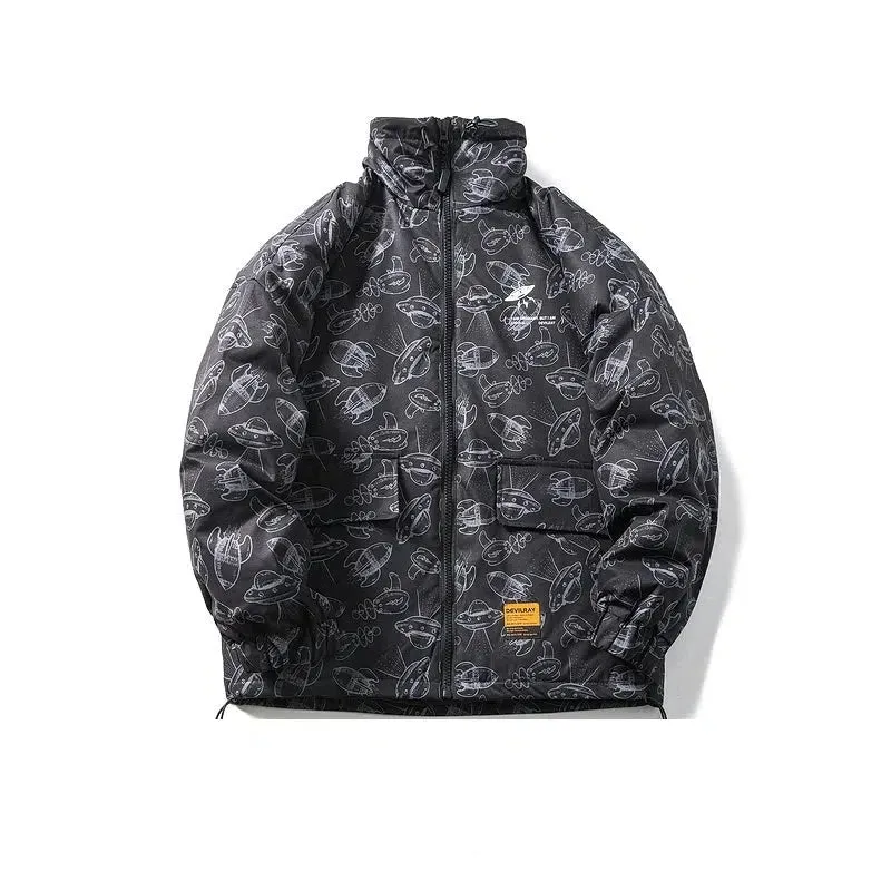 Unisex Patterned Down Jacket