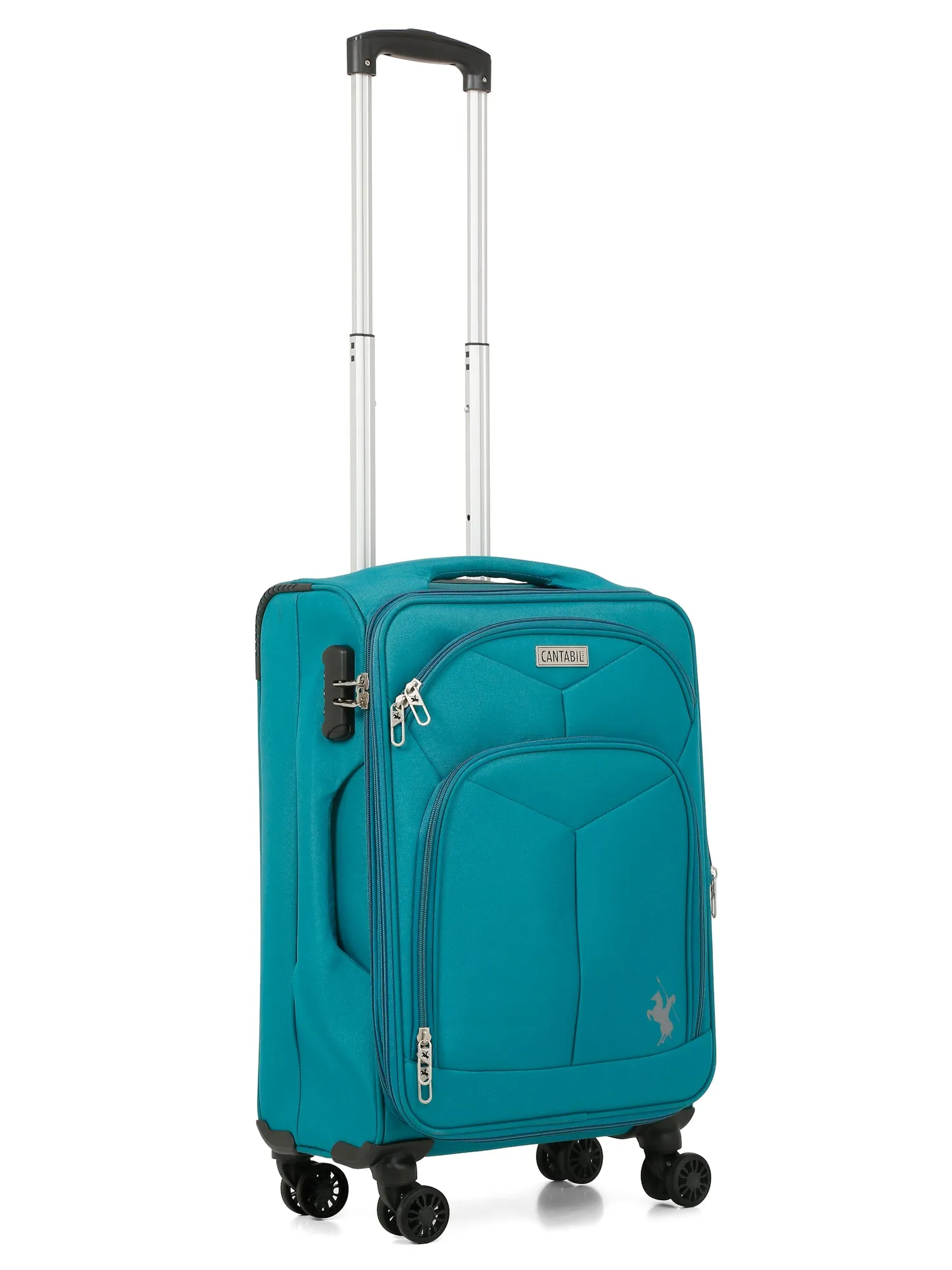 Unisex Teal Fashion Soft Luggage Trolley Bag