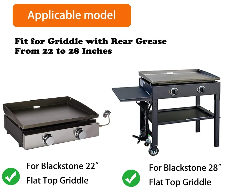 Universal Wind Screen Guard and Griddle Warming Rack Set for 22" to 28" Griddle Without Hood, Blackstone 22", 28", Other Griddle with Rear Grease