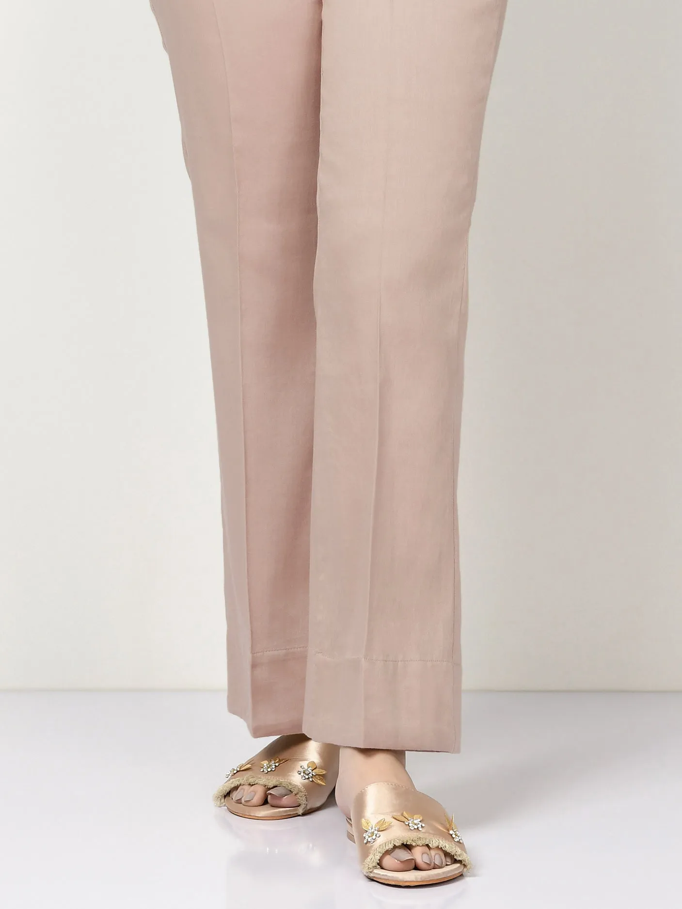 Unstitched Cambric Trouser - Light Pink