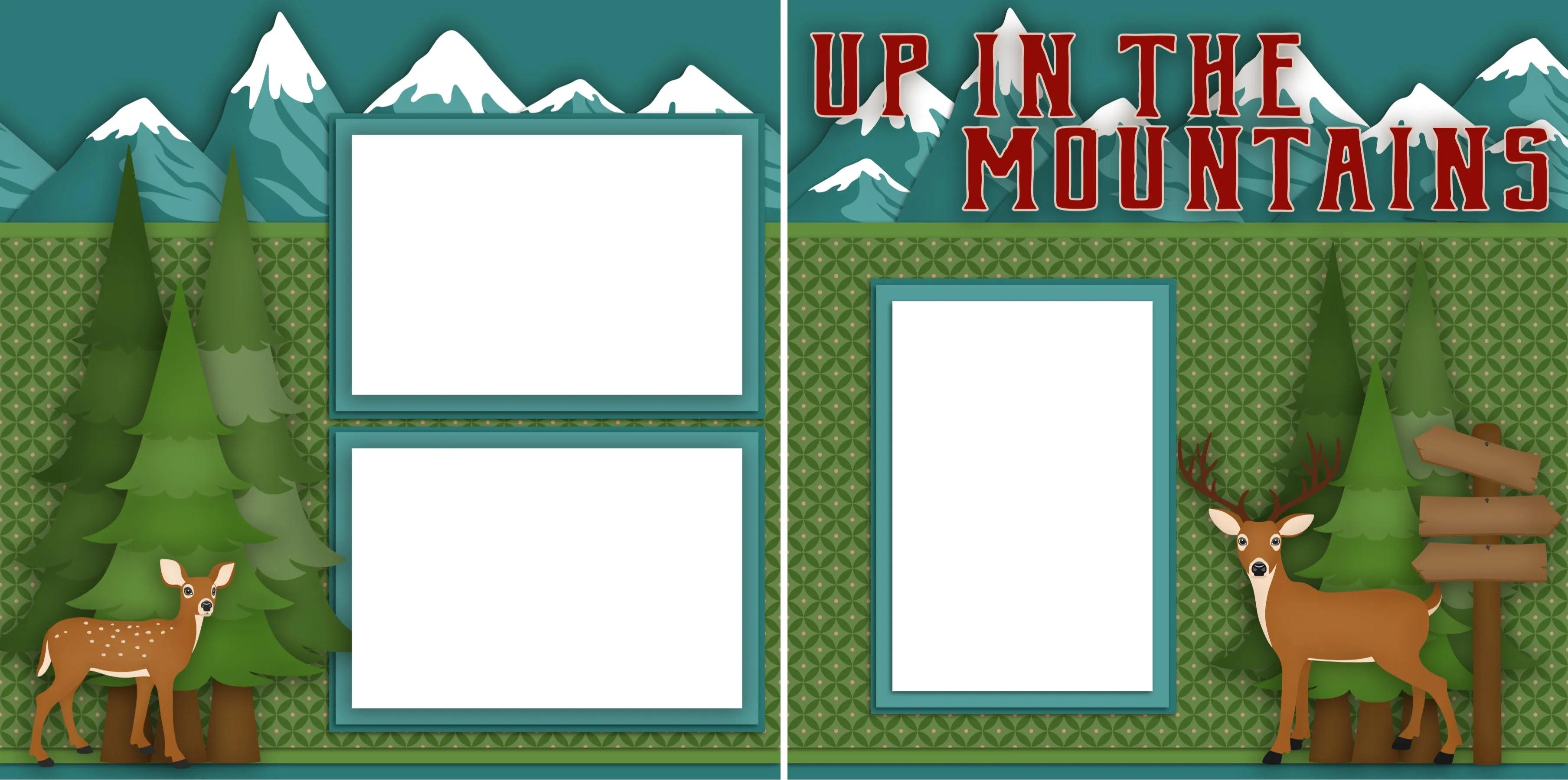 Up in the Mountains - Digital Scrapbook Pages - INSTANT DOWNLOAD