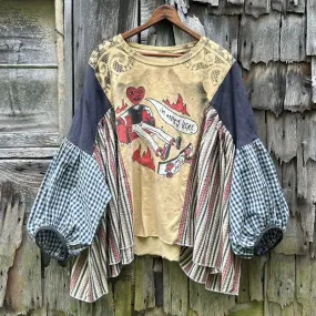 Upcycled Concert Tee featuring Mom Jeans