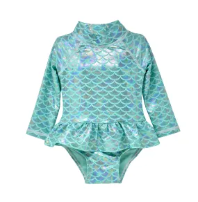 UPF 50  Alissa Infant Ruffle Rash Guard Swimsuit - E