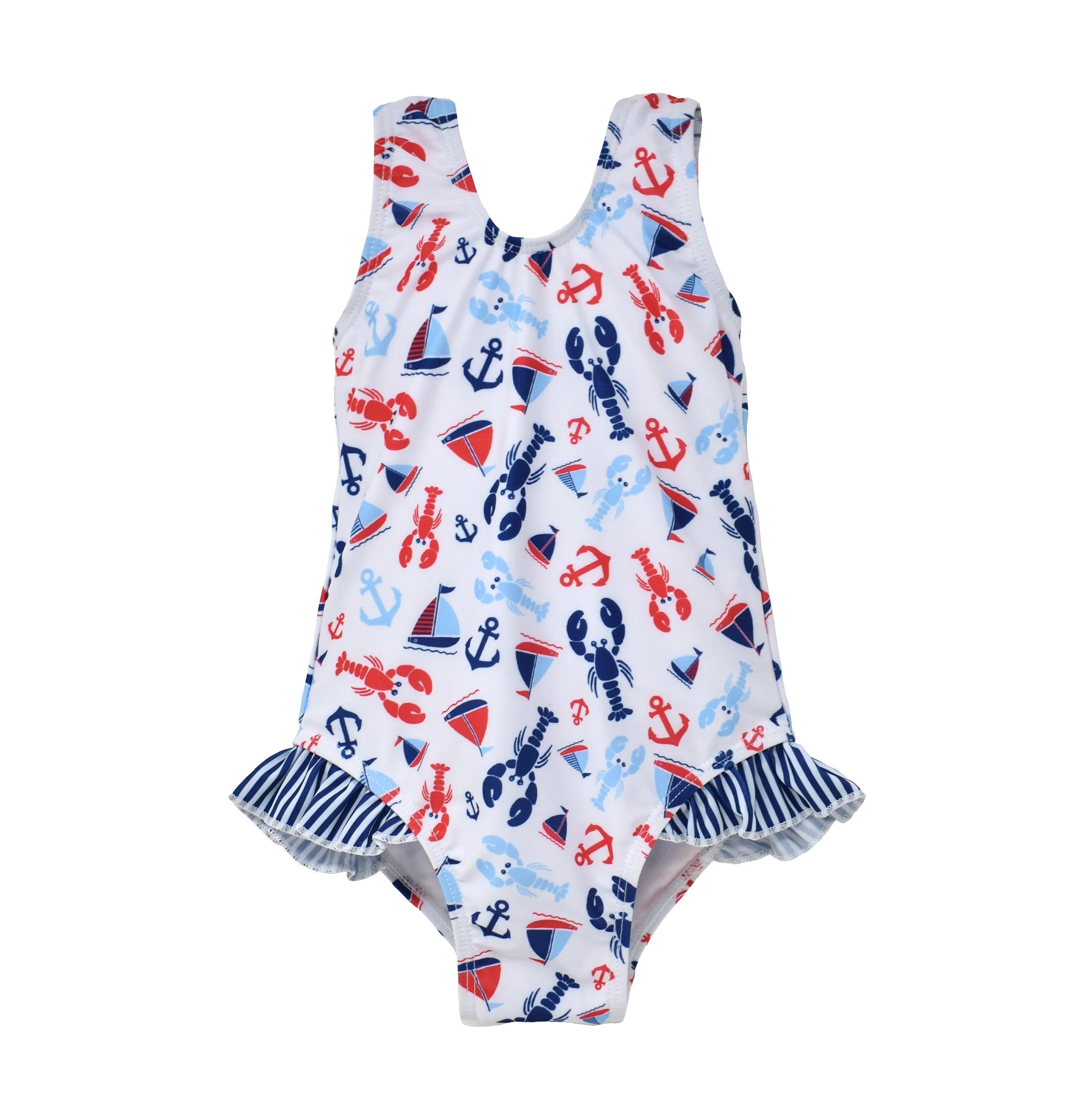 UPF 50  Delaney Hip Ruffle Swimsuit - E