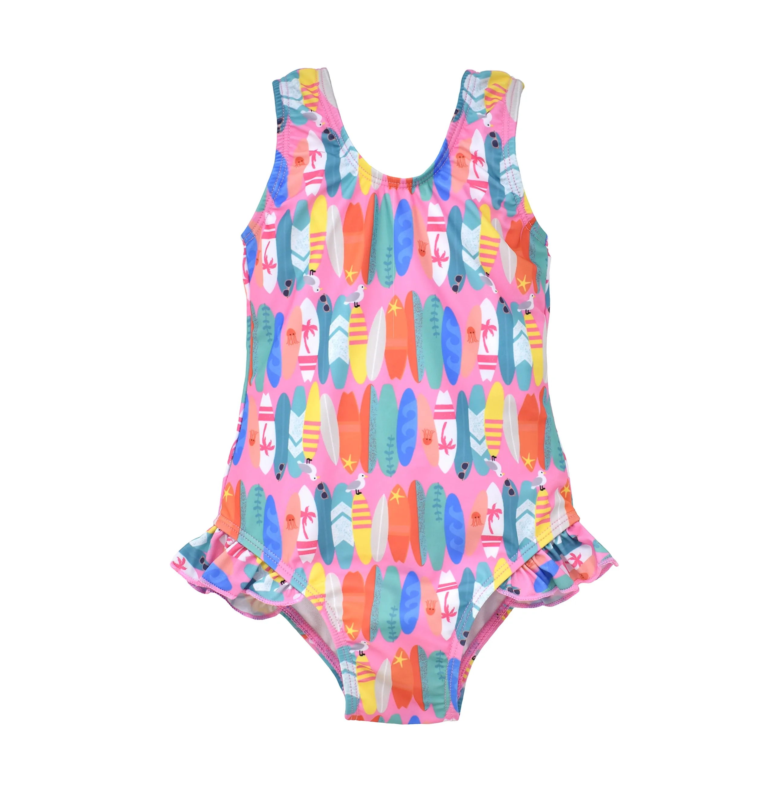 UPF 50  Delaney Hip Ruffle Swimsuit - E