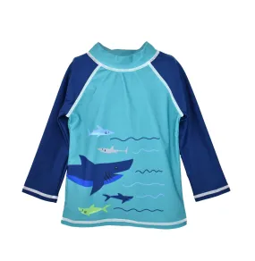 UPF 50 Graphic Rash Guard Swim Top -D
