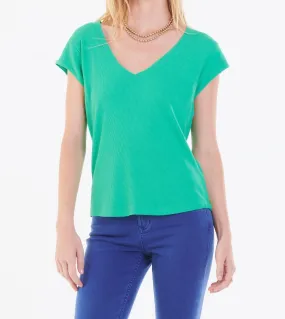 URI THERMAL V-NECK TOP SHAMROCK