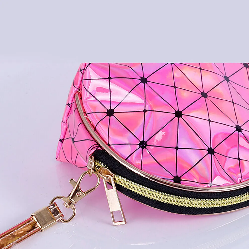 US Holographic Portable Travel Cosmetic Makeup Bag PU Handy Toiletry Waterproof