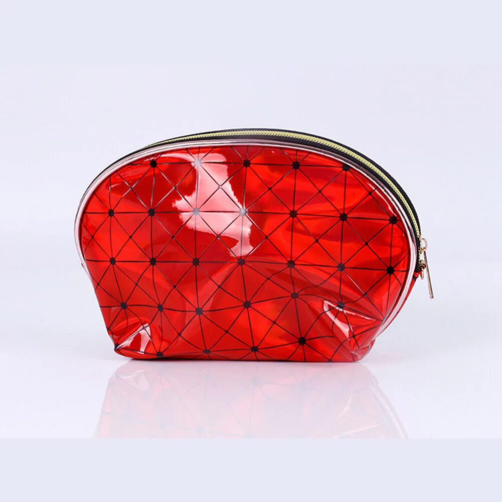 US Holographic Portable Travel Cosmetic Makeup Bag PU Handy Toiletry Waterproof